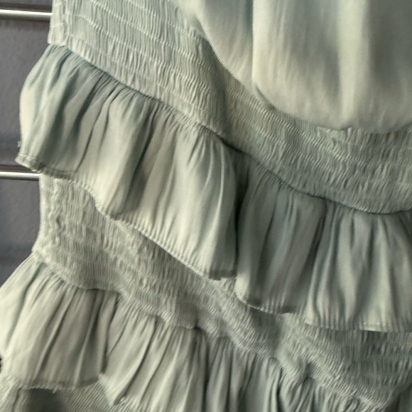 Light Blue Ruffled Strapless Dress - Picture 2 of 4